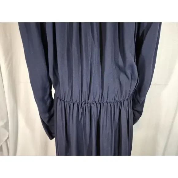 Zadig & Voltaire Womens Designer Navy Blue Satin Reveal Stain Dress Large - Picture 10 of 11